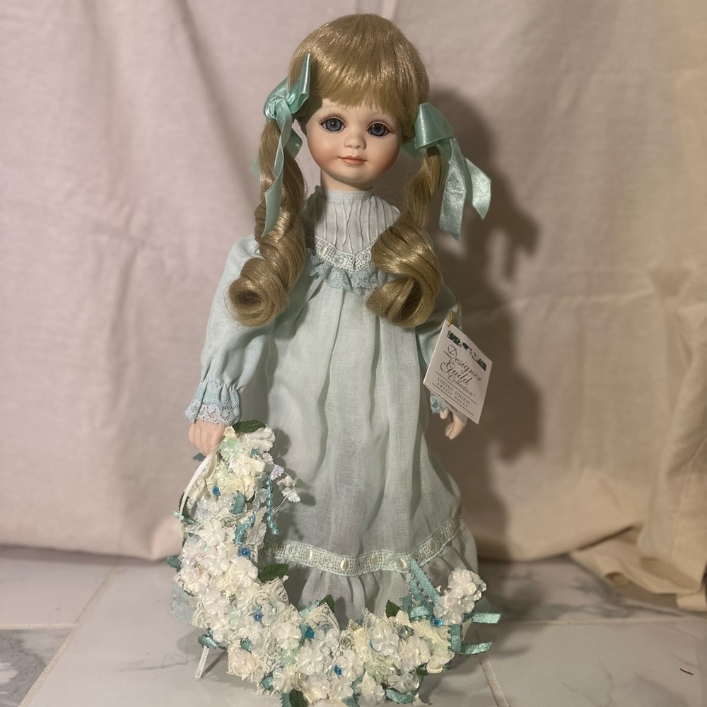 Moonbeam - Designers Guild Collection Porcelain doll - Inscribed with 18k gold